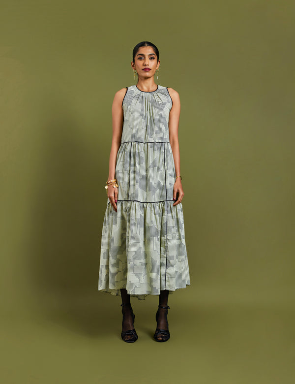 KENITH DRESS - BROKEN LINES