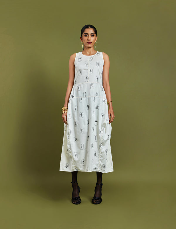 GRASSE DRESS  - OFF WHITE