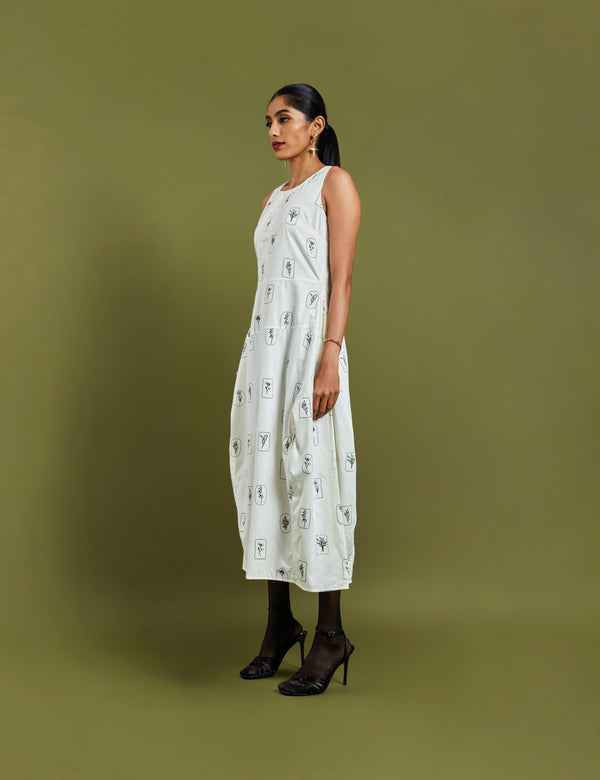 GRASSE DRESS  - OFF WHITE