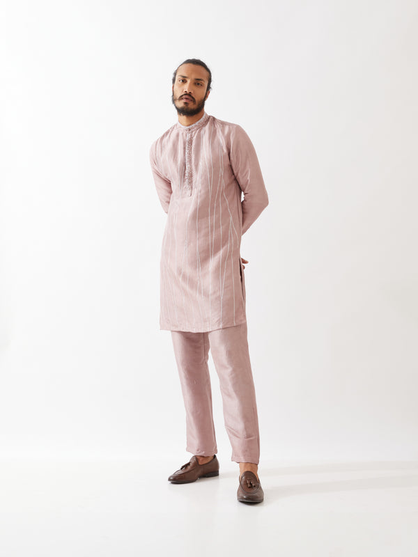 MARCUS SILK KURTA SET - PURPLE