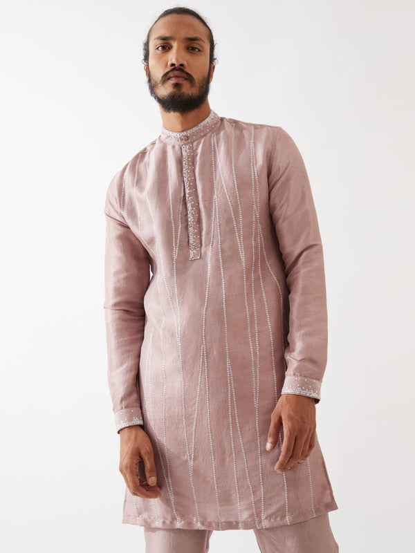 MARCUS SILK KURTA SET - PURPLE