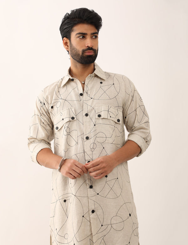 KABIR COSMOS SHIRT- IVORY