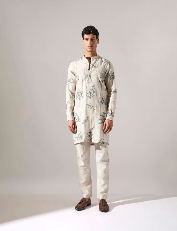 Amos Fern Kurta Set - Ivory