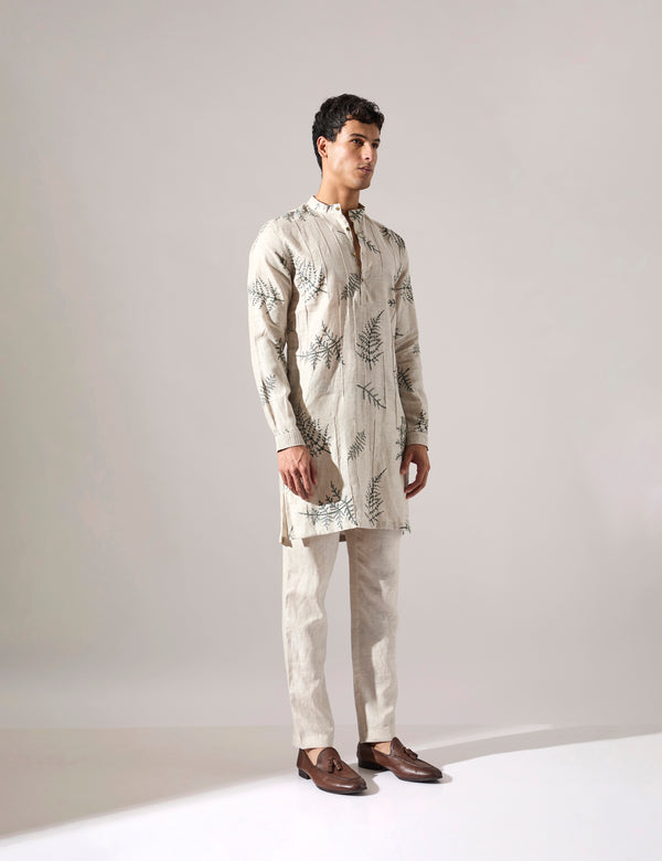 Amos Fern Kurta Set - Ivory