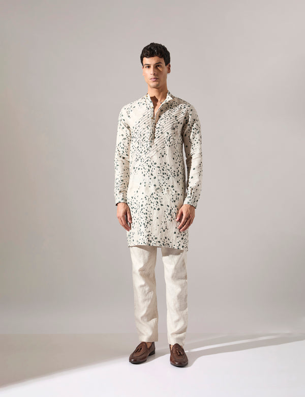 Asa Dapple Kurta Set - Ivory