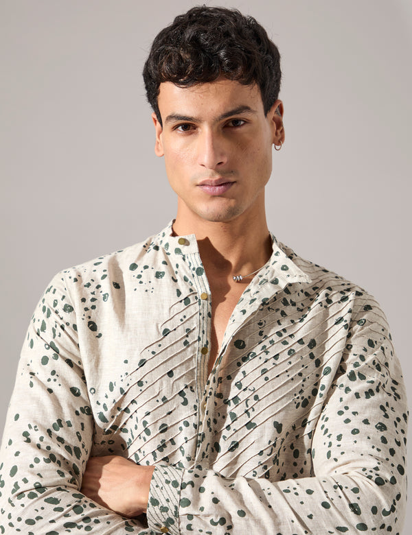 Asa Dapple Kurta Set - Ivory