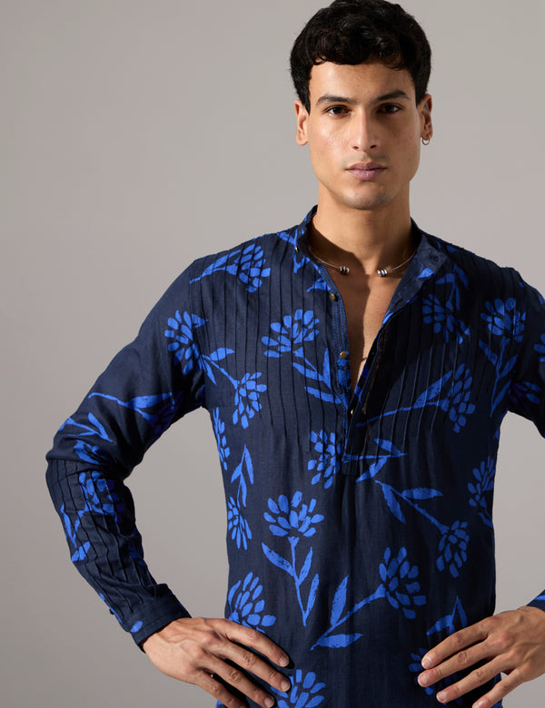 Abel Paradise Kurta Set - Navy