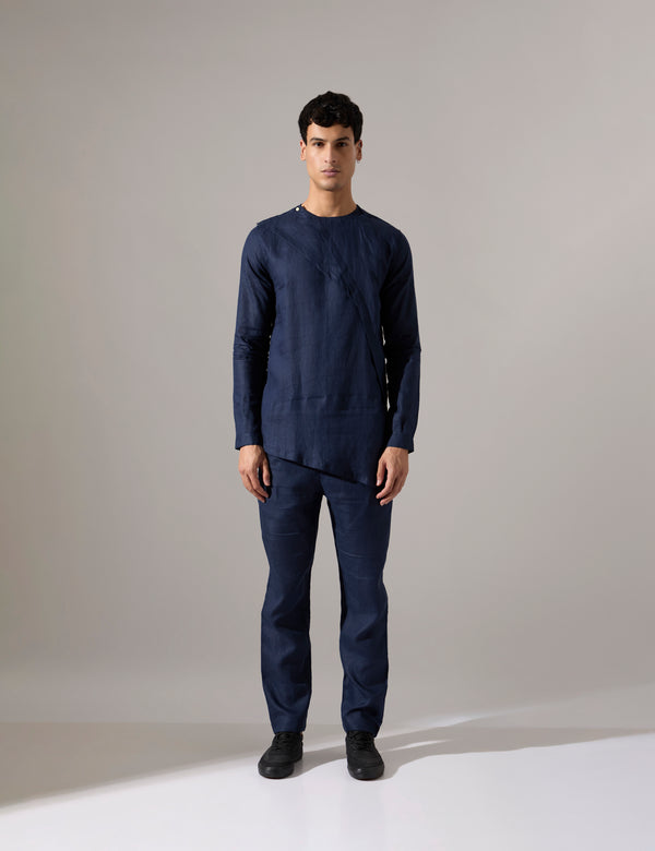 Leo Kurta Set - Navy