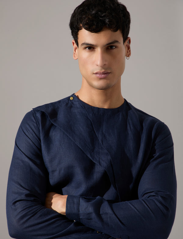 Leo Kurta Set - Navy