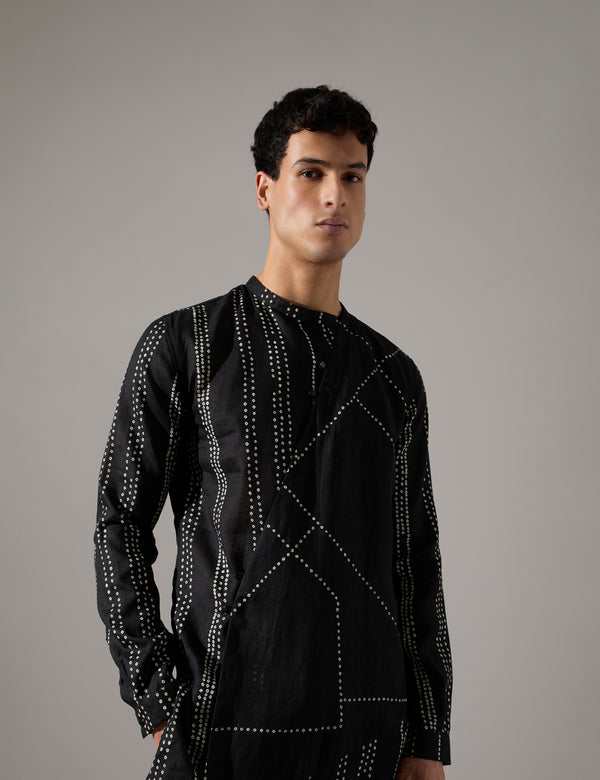 Caivs Riplee Kurta Set - Black