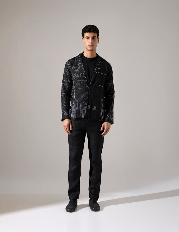 Tony Multi Panel Blazer Look - Black