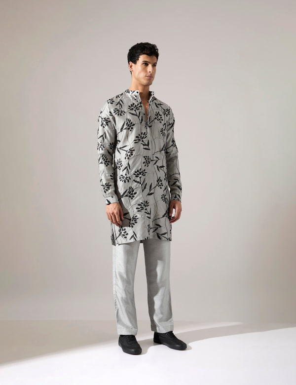 Quentin Paradise Kurta Set - Grey