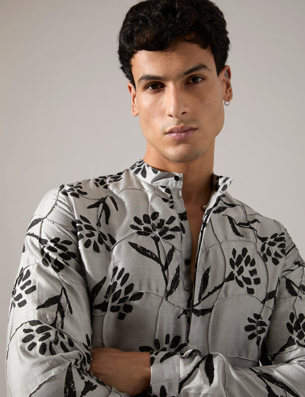 Quentin Paradise Kurta Set - Grey