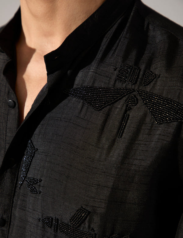 Adam Hand Embroidered Kurta Set - Black