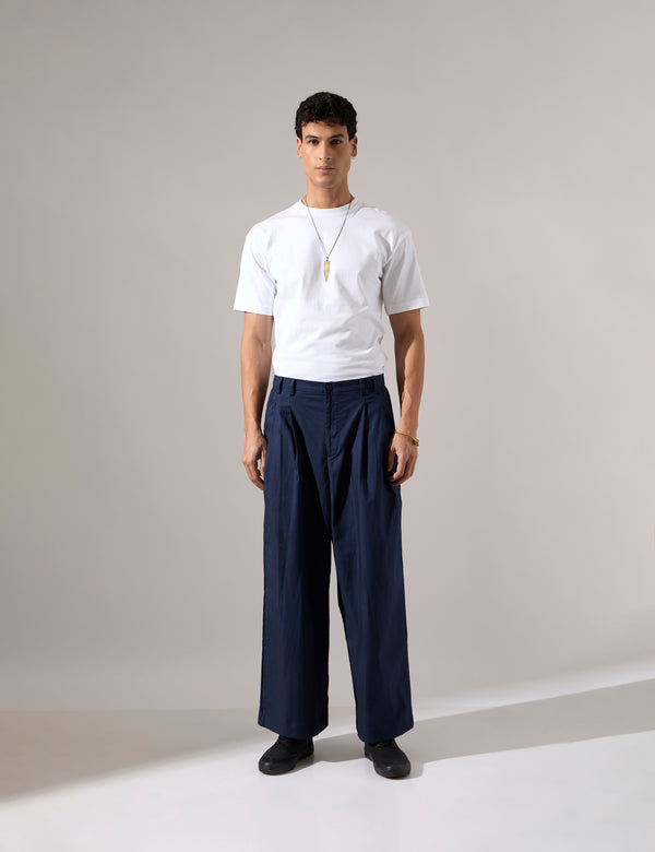 Jep Pleated Baggy Pant - Navy