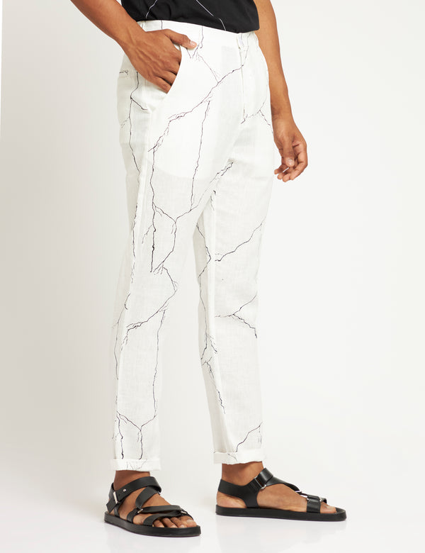 TOCO - TROUSER - MARBLE - WHITE
