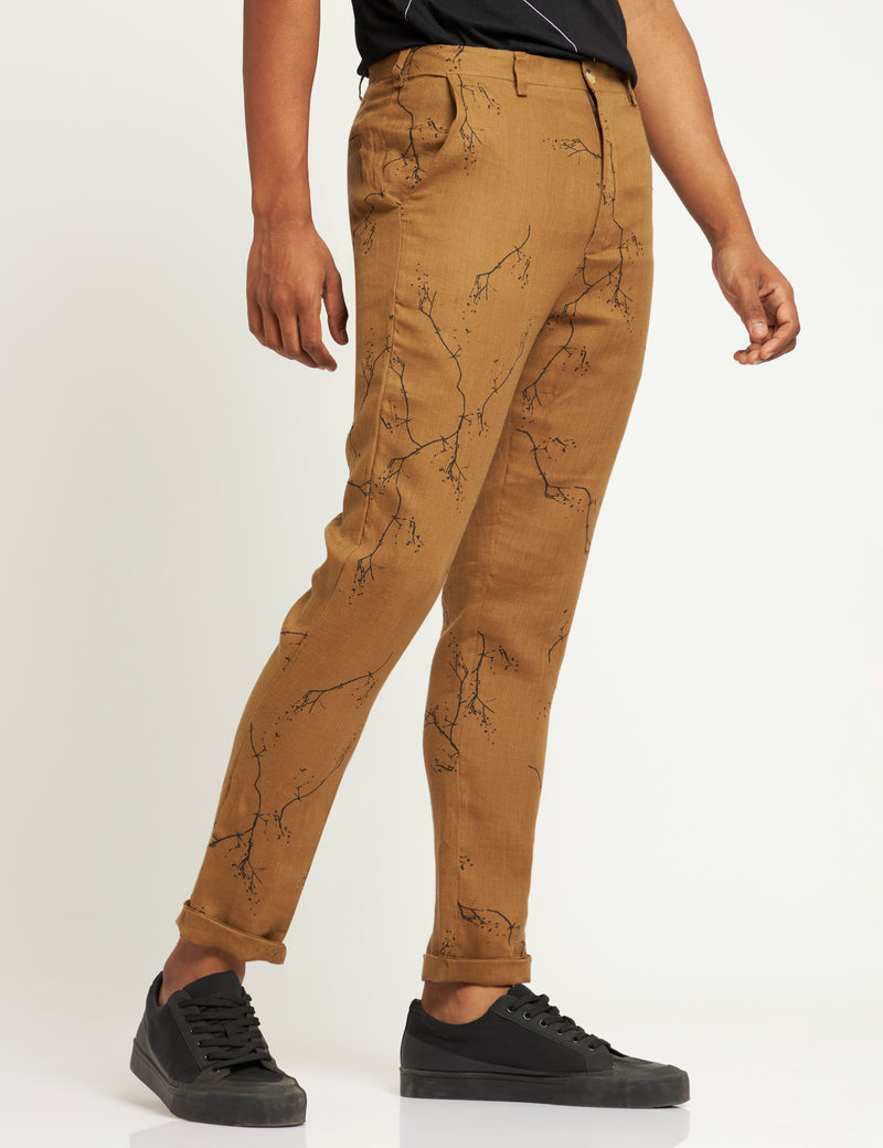 TOCO - TROUSER - TWIGS - GOLDEN BROWN