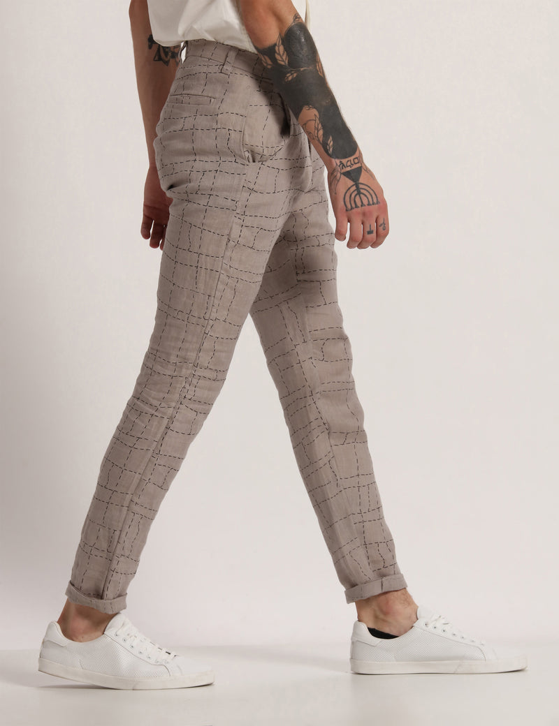 TOCO PRINTED TROUSER - STONE
