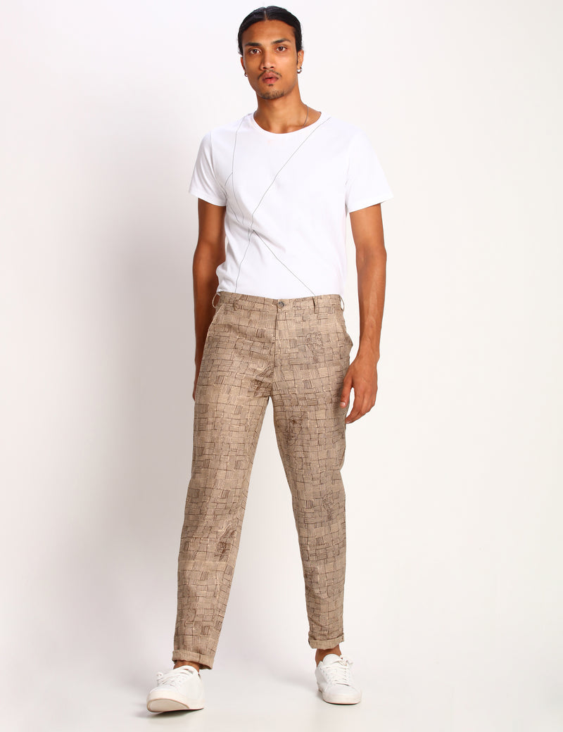 TOCO DOODLED TROUSER - BEIGE
