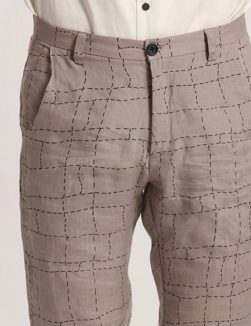 TOCO PRINTED TROUSER - STONE