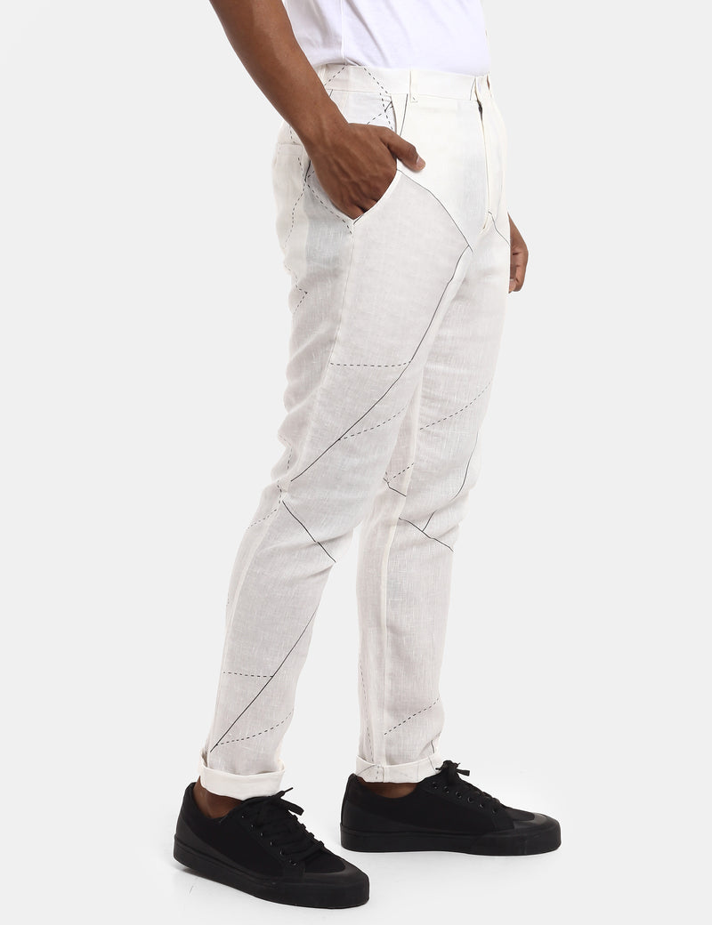 Toco - Trouser - Lines - White