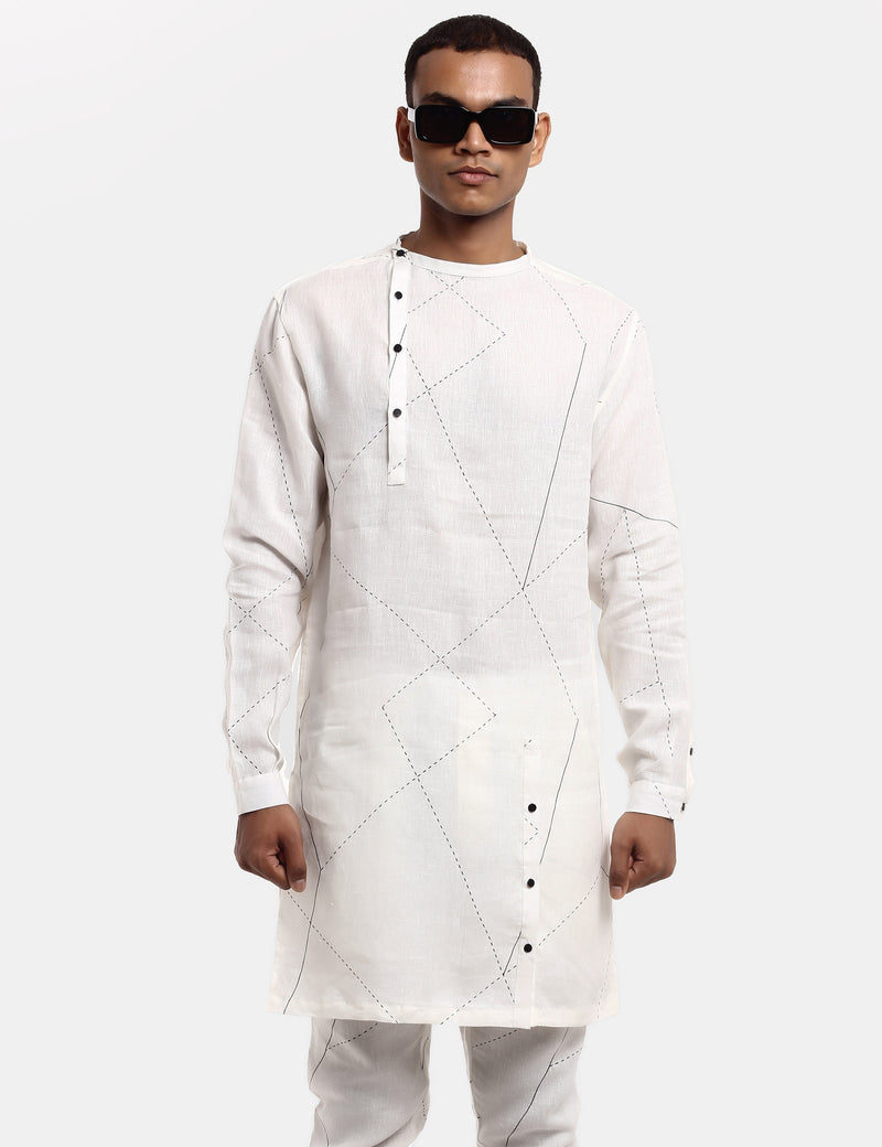 Sherwood - Kurta - Lines - White