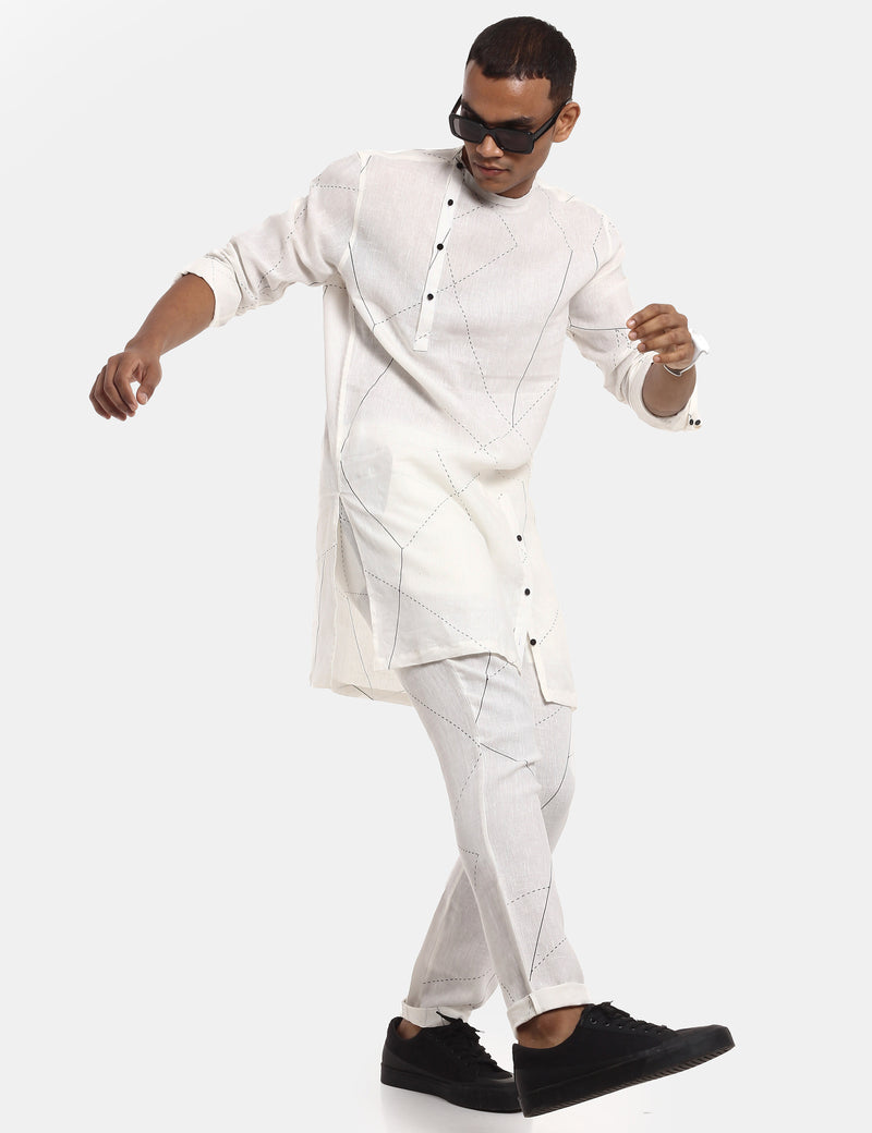 Sherwood - Kurta - Lines - White